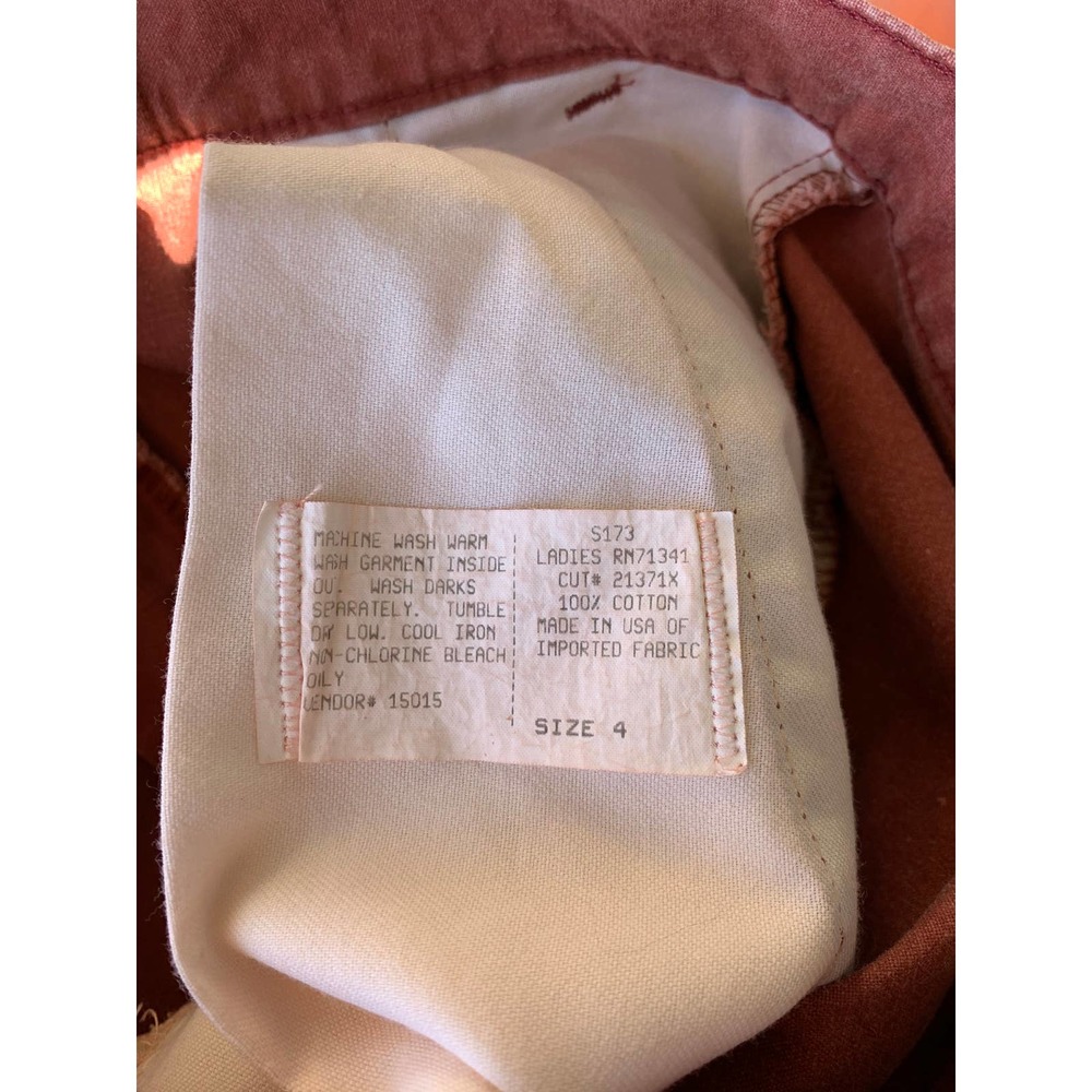 Vintage High Waisted Safari Shorts Brick Red 4 - Picture 5 of 8
